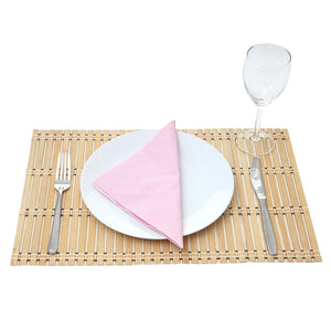 6-teiliges Tischset Bambus abwaschbar 45x30cm hellbraun