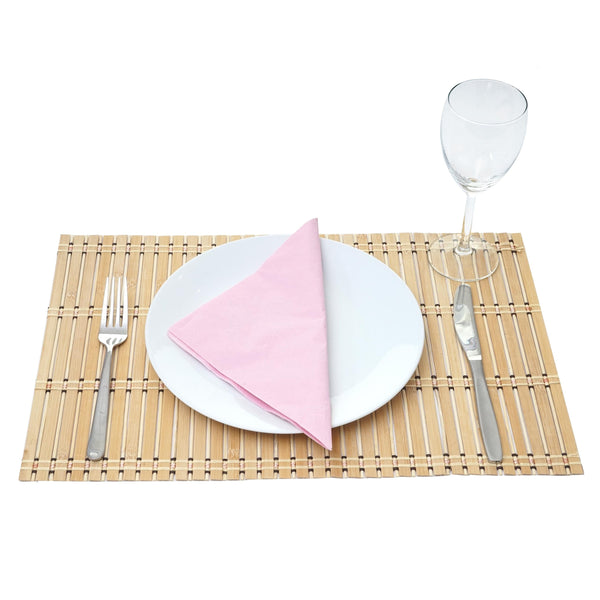 6-teiliges Tischset Bambus abwaschbar 45x30cm hellbraun
