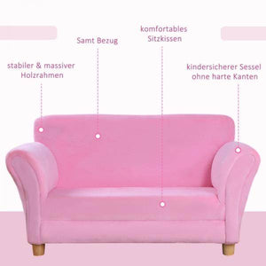 Kindersofa Kindersessel Sofa Couch Kinder Kinderzimmer Doppelsofa Erdbeersofa