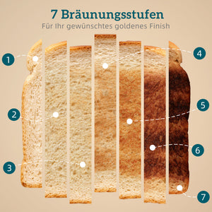 Toaster mit Auftaufunktion und 7 Bräunungsstufen für 4 Scheiben grau