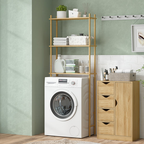 Toilettenregal Badezimmerregal platzsparend mit 3 Ebenen aus Holz