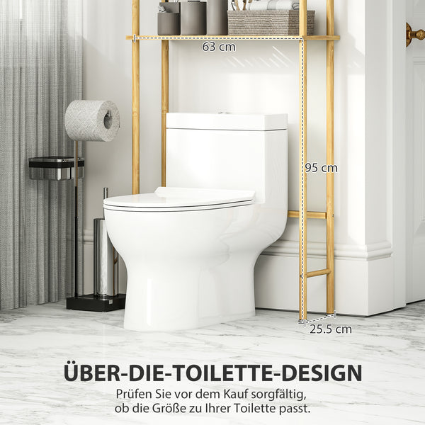 Toilettenregal Badezimmerregal platzsparend mit 3 Ebenen aus Holz