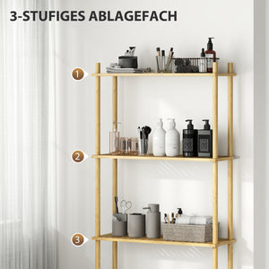 Toilettenregal Badezimmerregal platzsparend mit 3 Ebenen aus Holz