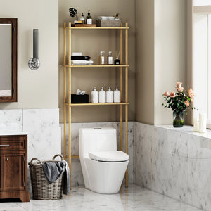 Toilettenregal Badezimmerregal platzsparend mit 3 Ebenen aus Holz