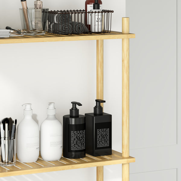 Toilettenregal Badezimmerregal platzsparend mit 3 Ebenen aus Holz