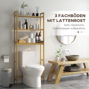 Toilettenregal Badregal 3-stöckig platzsparend Kippschutz Bambus