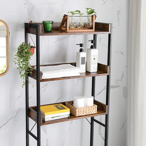 Étagère de toilette à 3 niveaux, marron