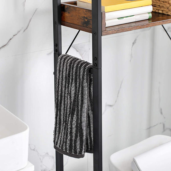 Étagère de toilette à 3 niveaux, marron