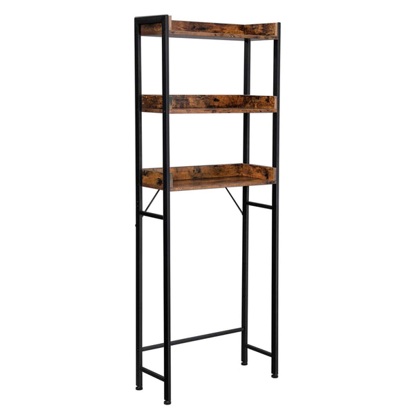 Étagère de toilette à 3 niveaux, marron