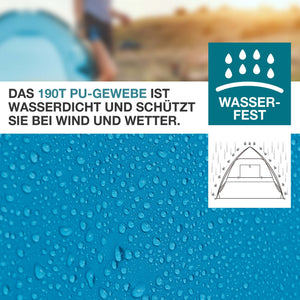 TOM Pop-Up Strandmuschel für 3 Personen mit UV-Schutz 50+ & Tasche
