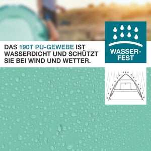 TOM Pop-Up Strandmuschel für 3 Personen mit UV-Schutz 50+ & Tasche