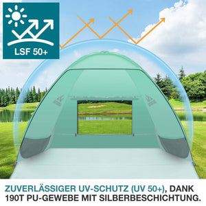 TOM Pop-Up Strandmuschel für 3 Personen mit UV-Schutz 50+ & Tasche