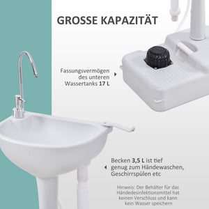 Tragbare Handspüle mit 17L Tank ideal für Camping