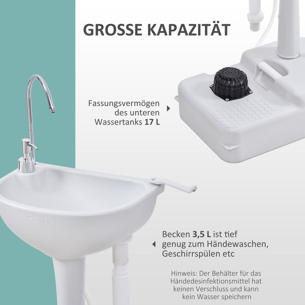 Tragbare Handspüle mit 17L Tank ideal für Camping