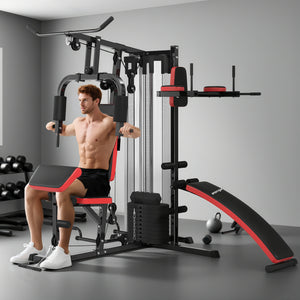 Trainingsstation verstellbar für Heimtraining mit 65kg Gewichten