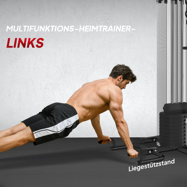 Trainingsstation verstellbar für Heimtraining mit 65kg Gewichten