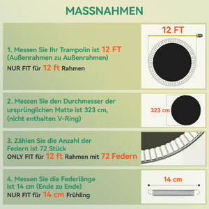 Trampolin Ersatzmatte Sprungtuch rund Polypropylen orange