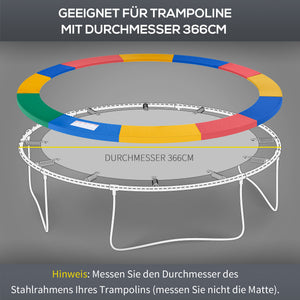 Trampolin Randabdeckung Zubehör Set D:366cm Bunt