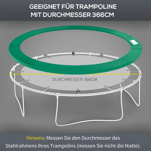 Trampolin Randabdeckung Zubehör Set D:366cm Grün