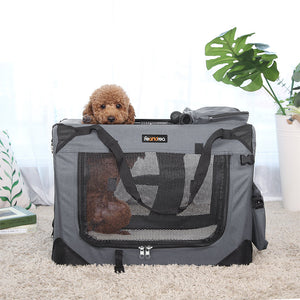 Sac de transport pliable pour animaux de compagnie, gris