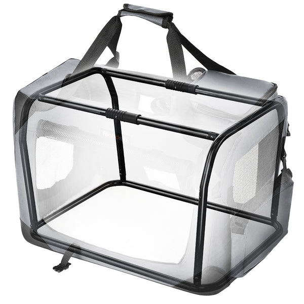 Sac de transport pliable pour animaux de compagnie, gris