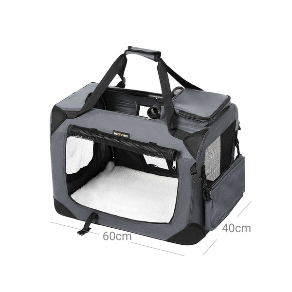 Sac de transport pliable pour animaux de compagnie, gris