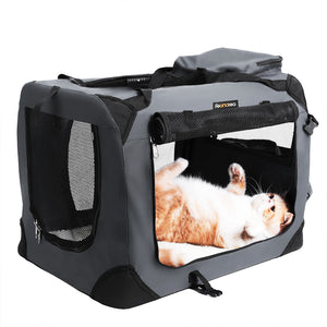 Sac de transport pliable pour animaux de compagnie, gris