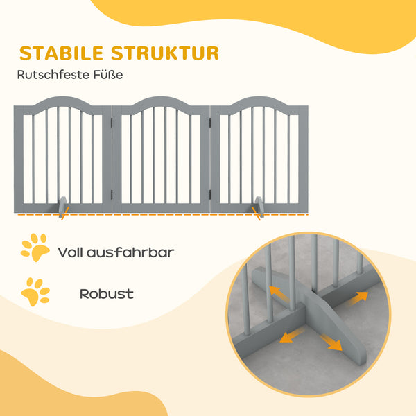 Hundegitter Absperrgitter faltbar mit Tür 3-teilig für Hunde