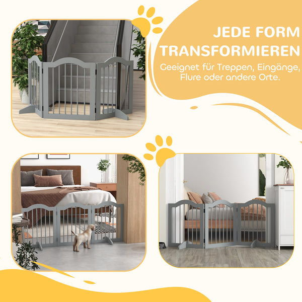 Hundegitter Absperrgitter faltbar mit Tür 3-teilig für Hunde
