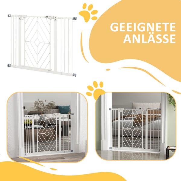 Treppenschutzgitter 74-100cm ohne bohren automatisch schliessend Weiss