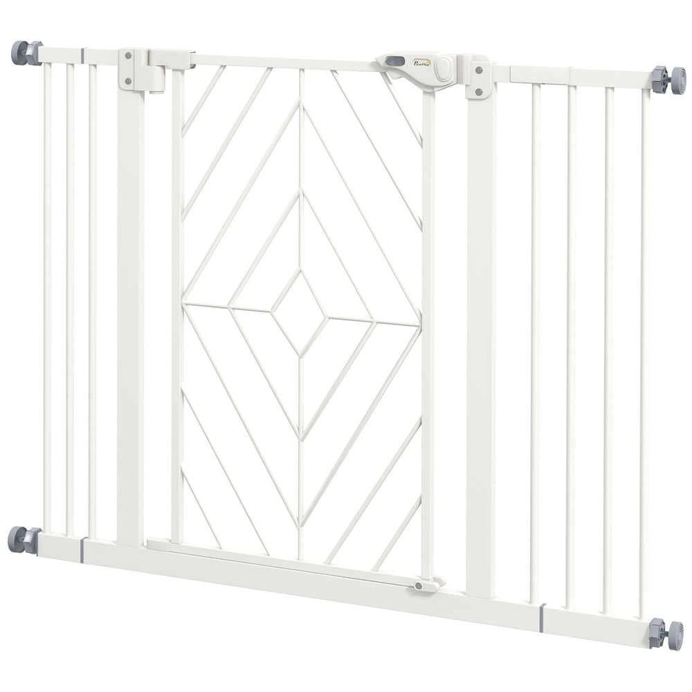 Treppenschutzgitter 74-100cm ohne bohren automatisch schliessend Weiss