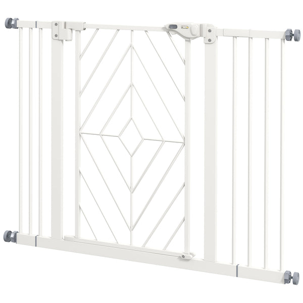 Treppenschutzgitter 74-100cm ohne bohren automatisch schliessend Weiss