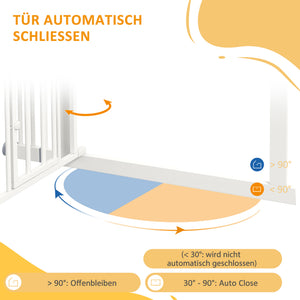Treppenschutzgitter 74-100cm ohne bohren mit Katzenklappe Weiss