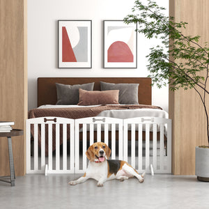 Hundegitter freistehend mit Stützfüssen für Tür und Treppe weiss