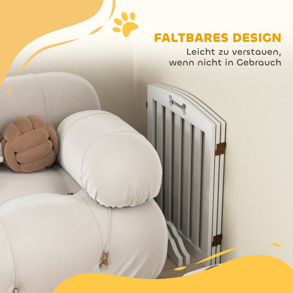 Hundegitter freistehend mit Stützfüssen für Tür und Treppe weiss