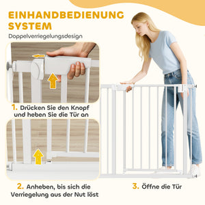 Treppenschutzgitter ohne Bohren mit automatischer Schliessung für Kinder