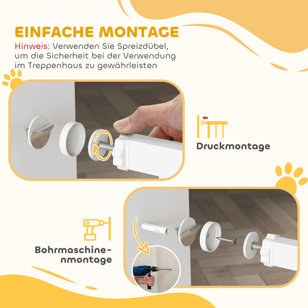 Treppenschutzgitter ohne Bohren mit automatischer Schliessung für Kinder