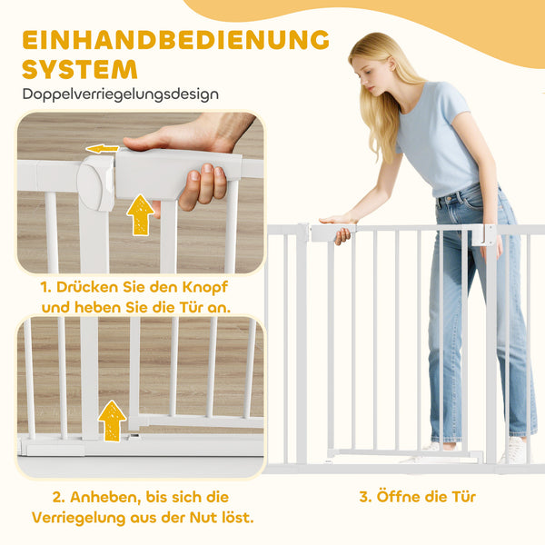 Treppenschutzgitter ohne Bohren mit Automatik für Kinder und Treppe