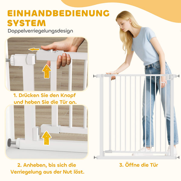 Treppenschutzgitter ohne Bohren mit Automatik für Kinder und Treppe