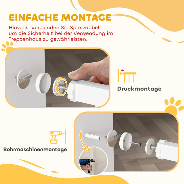 Treppenschutzgitter ohne Bohren mit Automatik für Kinder und Treppe