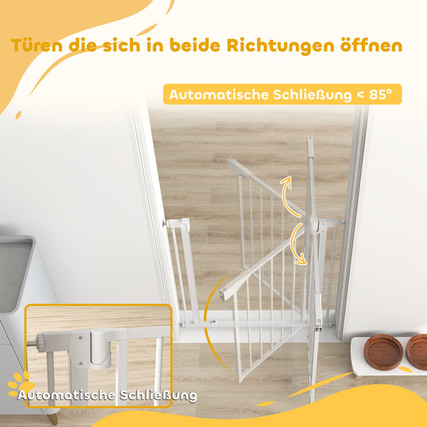 Treppenschutzgitter ohne Bohren mit Automatik für Kinder weiss