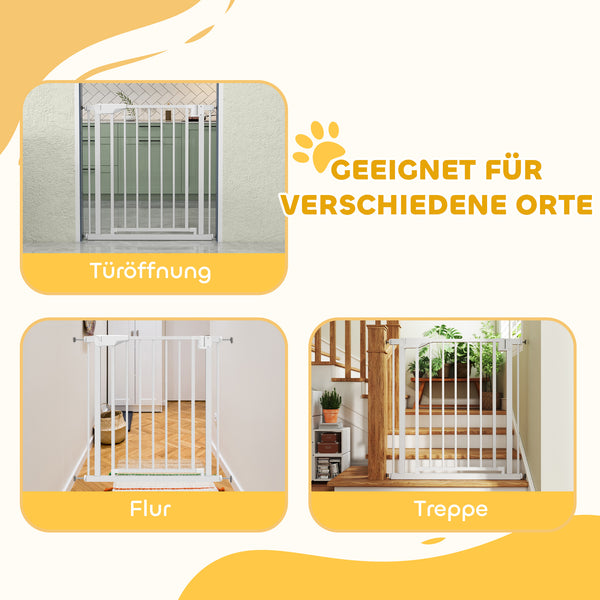 Treppenschutzgitter ohne Bohren mit Automatik für Kinder weiss
