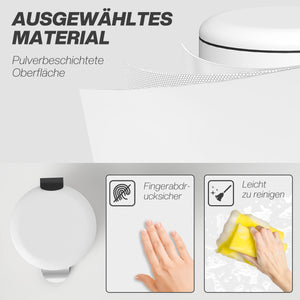 Treteimer Abfalleimer 20L mit Fusspedal Metall Cremeweiss
