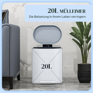 Treteimer mit Deckel Soft-Close und Inneneimer 20L grau