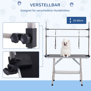 Trimmtisch höhenverstellbar klappbar mit Unterkorb für Hunde