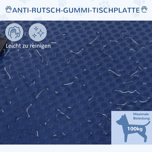 Trimmtisch Hundepflegetisch höhenverstellbar klappbar mit Unterkorb blau