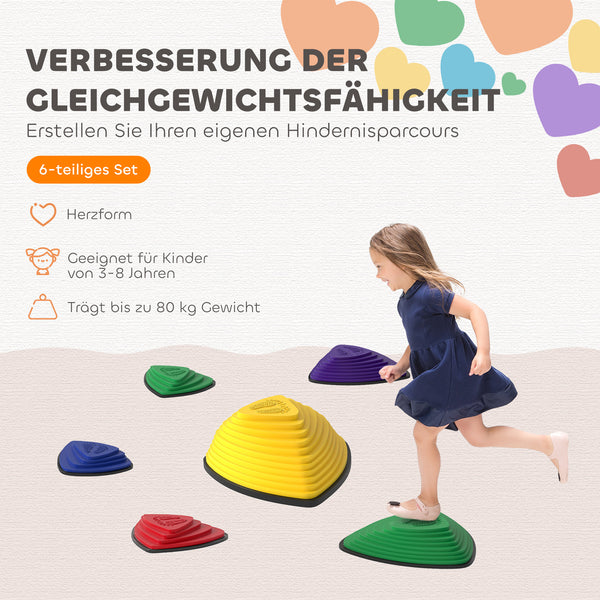 Trittsteine für Kinder rutschfest indoor und outdoor 6 Stück bunt