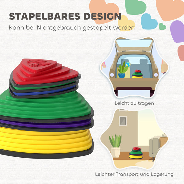 Trittsteine für Kinder rutschfest indoor und outdoor 6 Stück bunt