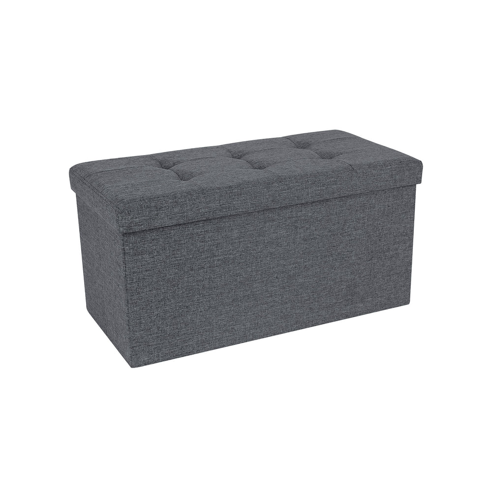 Panca contenitore con cassapanca, 76x38x38cm, tessuto grigio chiaro