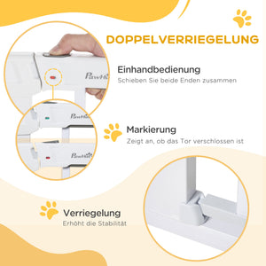 Türschutzgitter ohne Bohren verstellbar Auto-Close Metall weiss